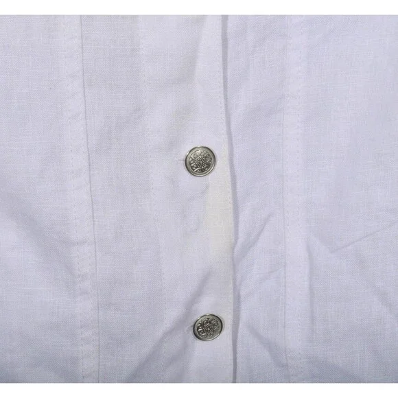 NWT Saint Tropez West 100% Linen White Button Front Jacket Shirt Sz 2X - Picture 3 of 4